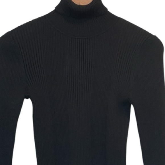 Title Nine Women’s Black Ribbed Synergy Turtleneck Sweater, Long Sleeves, Size M - Picture 9 of 13